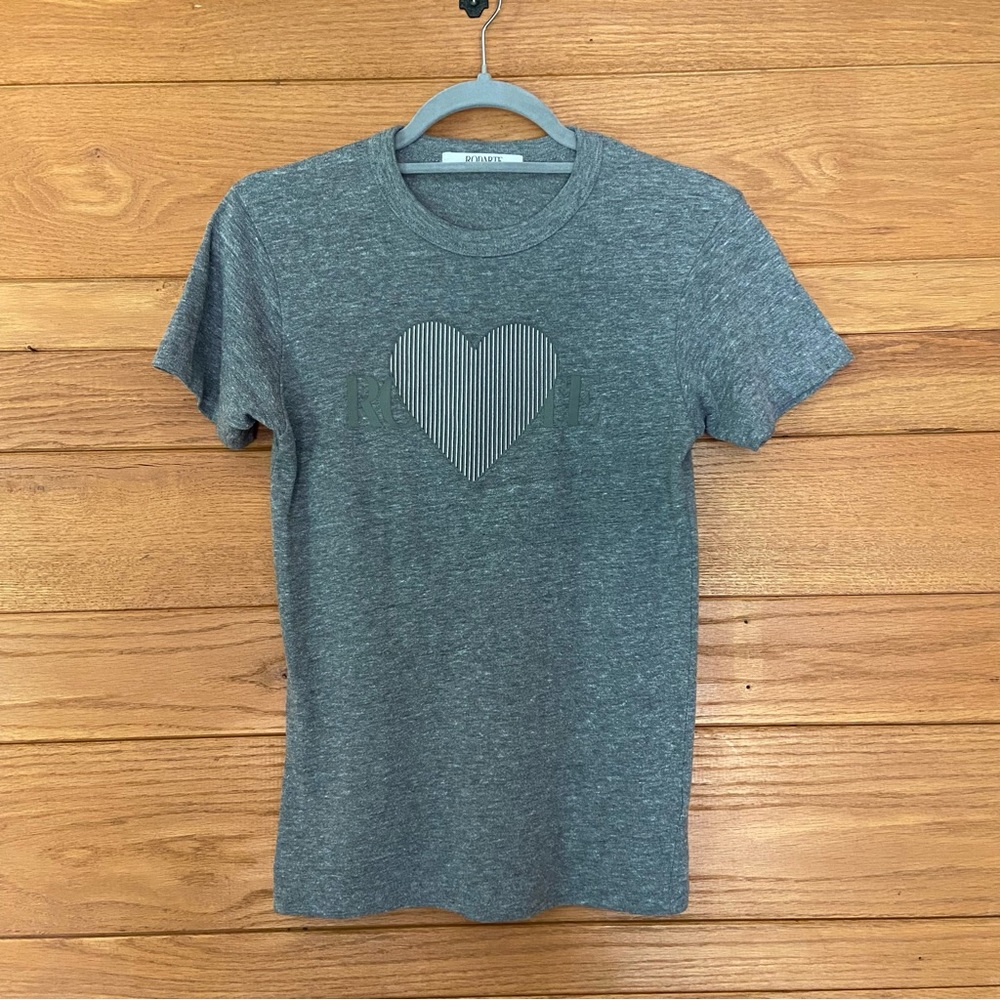 Rodarte heart gray logo print t-shirt